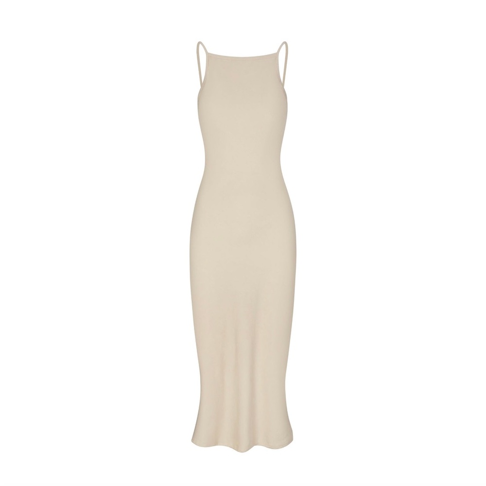 ANEMOS GISELE BIAS CUT Midi DRESS IN STRETCH TWILL Off White $545 EUC XS